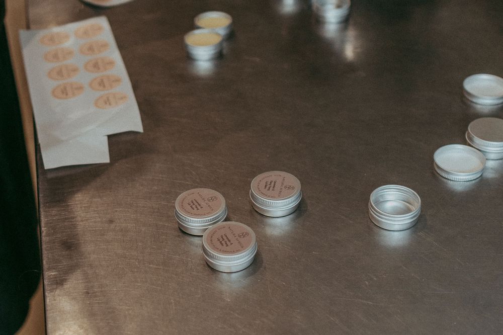 packaging with stickers