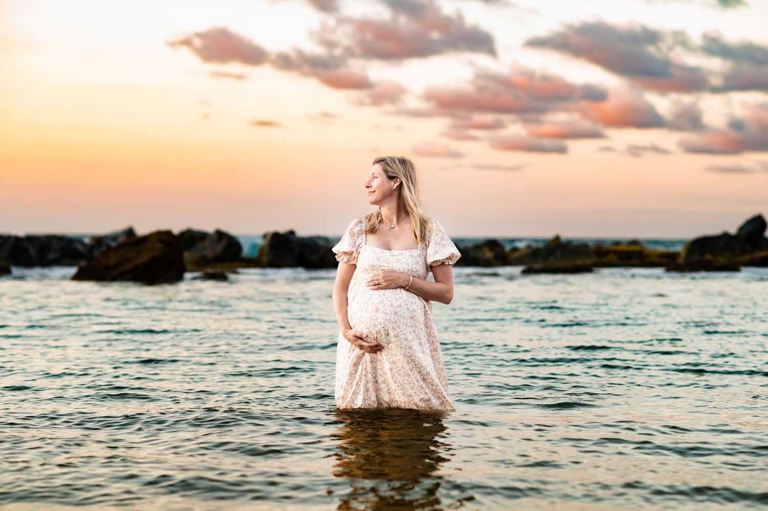 Gorgeous sunset maternity session at Dorado Beach, Puerto Rico