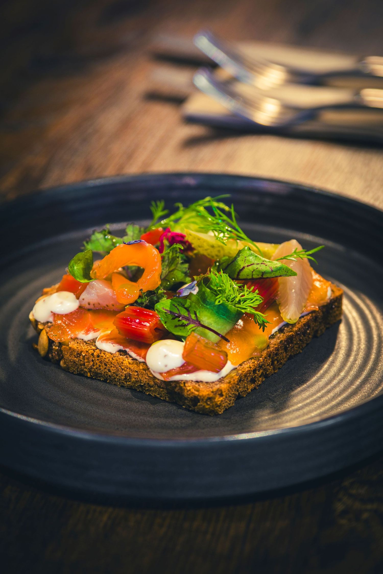 Fine dining plate served at a private chef event in West Yorkshire