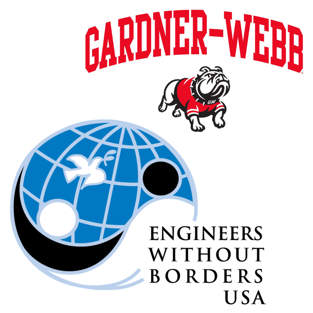 Company logos of Gardner-Webb, Engineers Without Borders, and other international engineering organizations with globe icons.