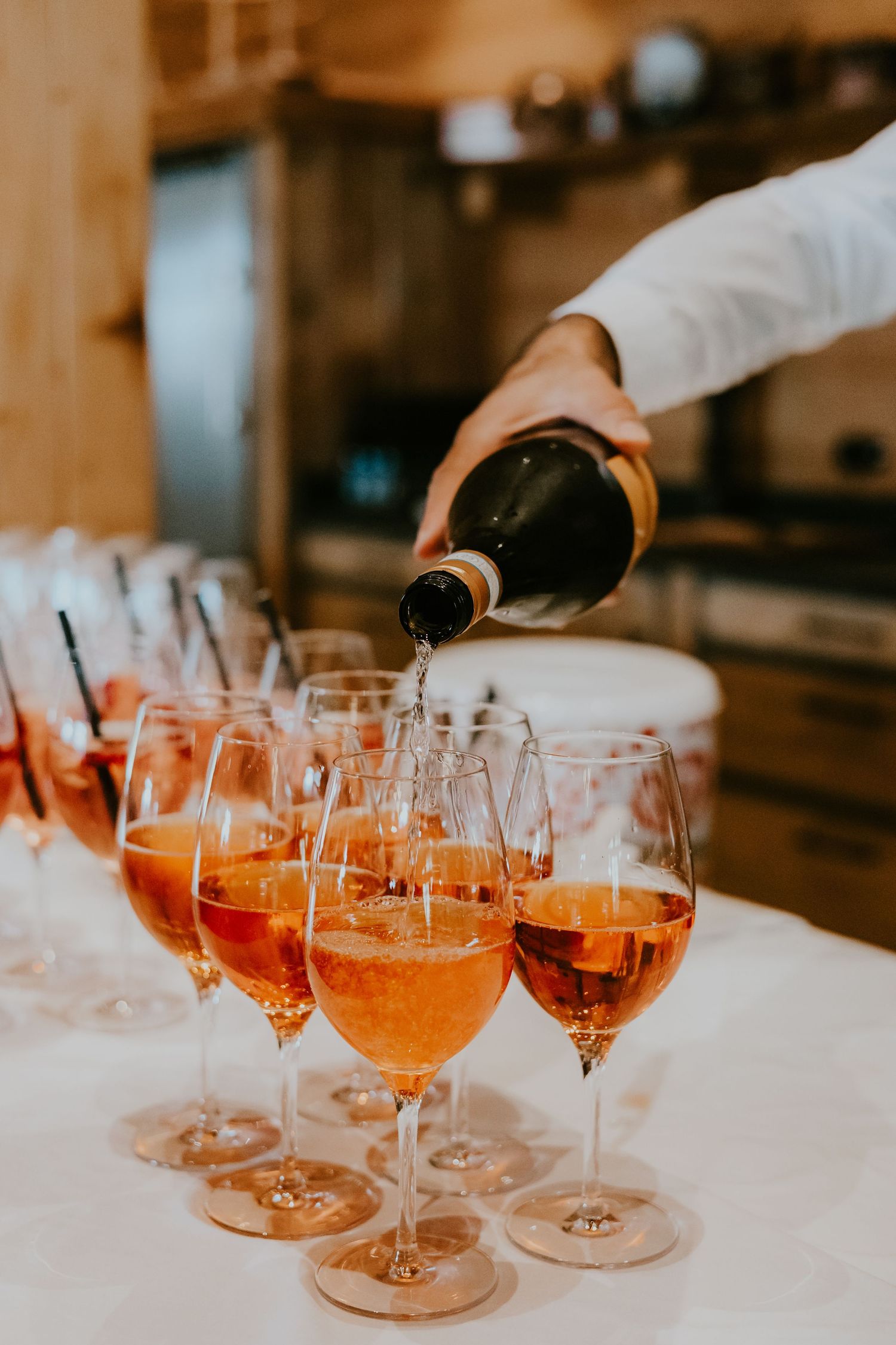 Sektempfang bei einer Hochzeit am Jägerhof in Isny