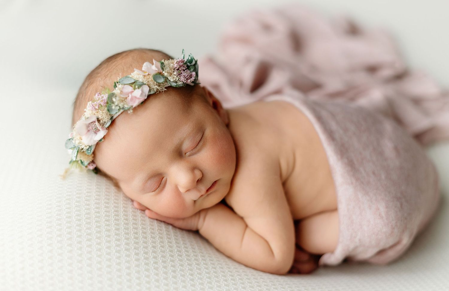 Sweet newborn girl doing the taco pose. Greenville SC newborn photographer, Easley SC newborn photographer