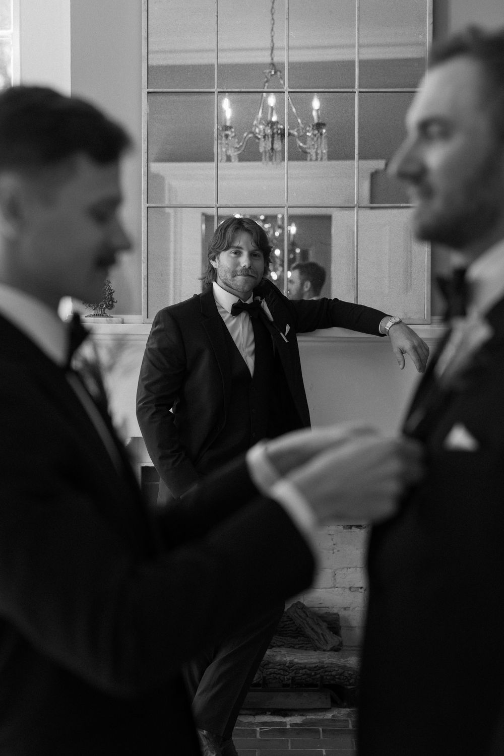 Groomsmen getting ready for a wedding day at The Elms of Coosada in Coosada, Alabama