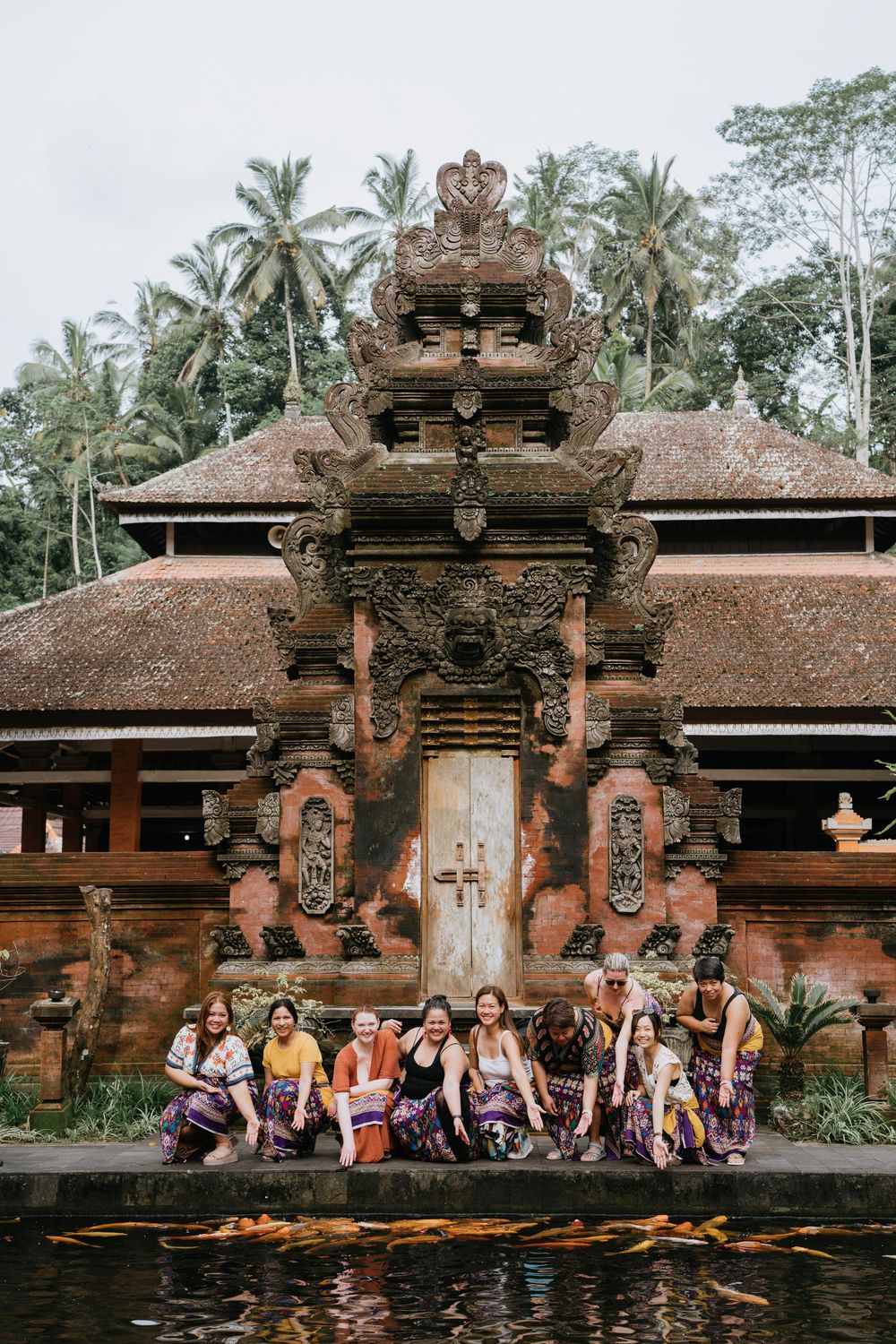 Professional tour group photoshoot in Ubud, Bali.