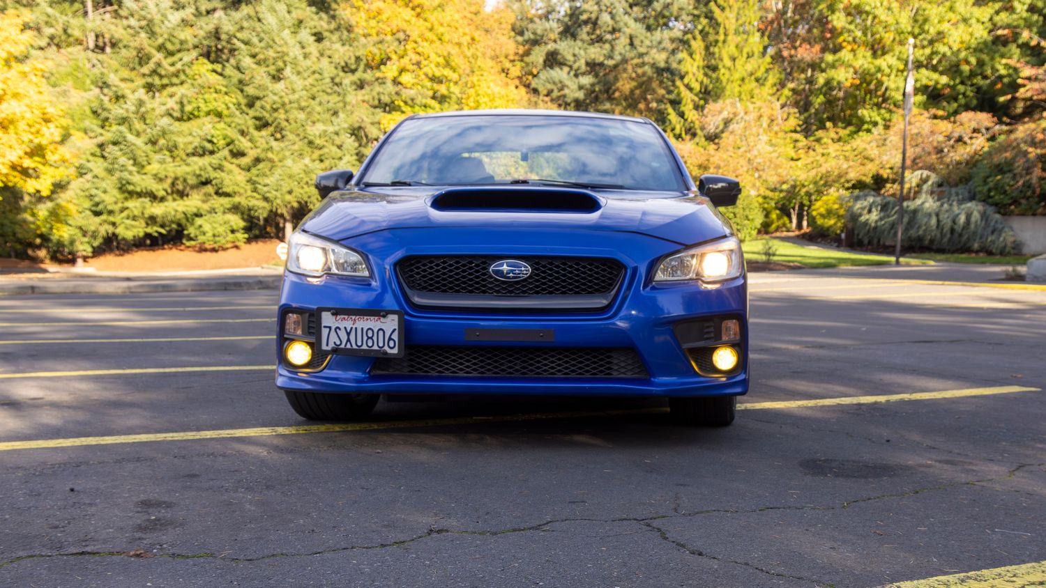 A straight on shot of a 2017 Subaru WRX