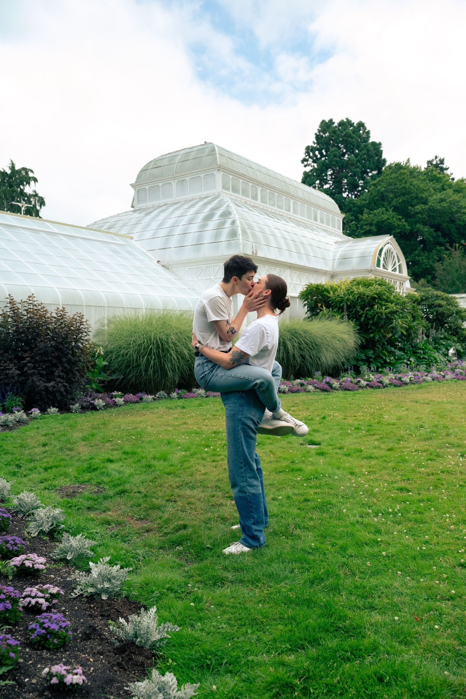 Volunteer Park photoshoot, queer couple, storytelling, cinematic photographer, lgbtq photographer