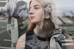 A series of atmospheric black and white portrait photos overlapping in a filmstrip-style collage arrangement.