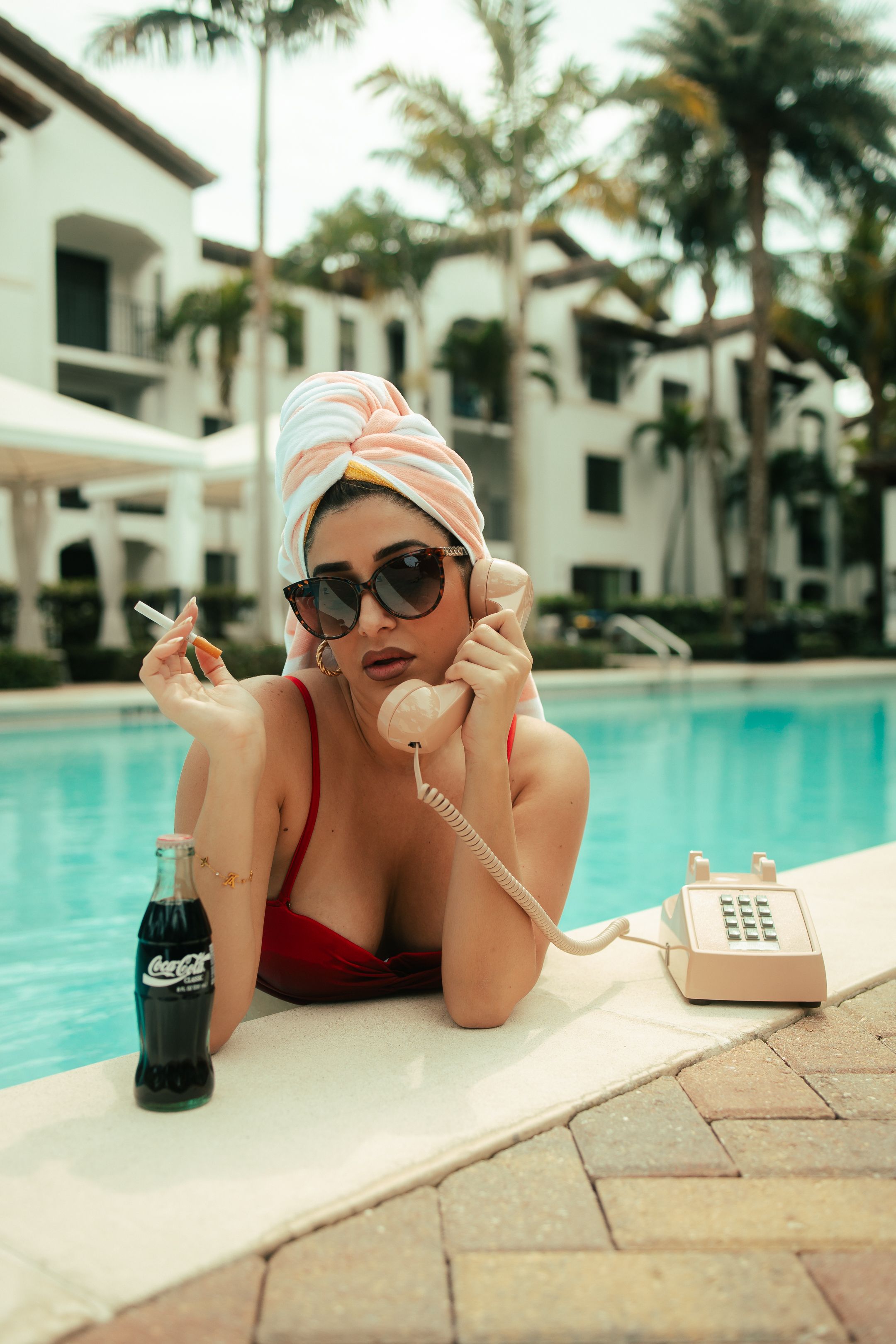 Vogue-inspired luxury editorial, cinematic lifestyle photography, Instagram trending retro aesthetic with Gucci tones.