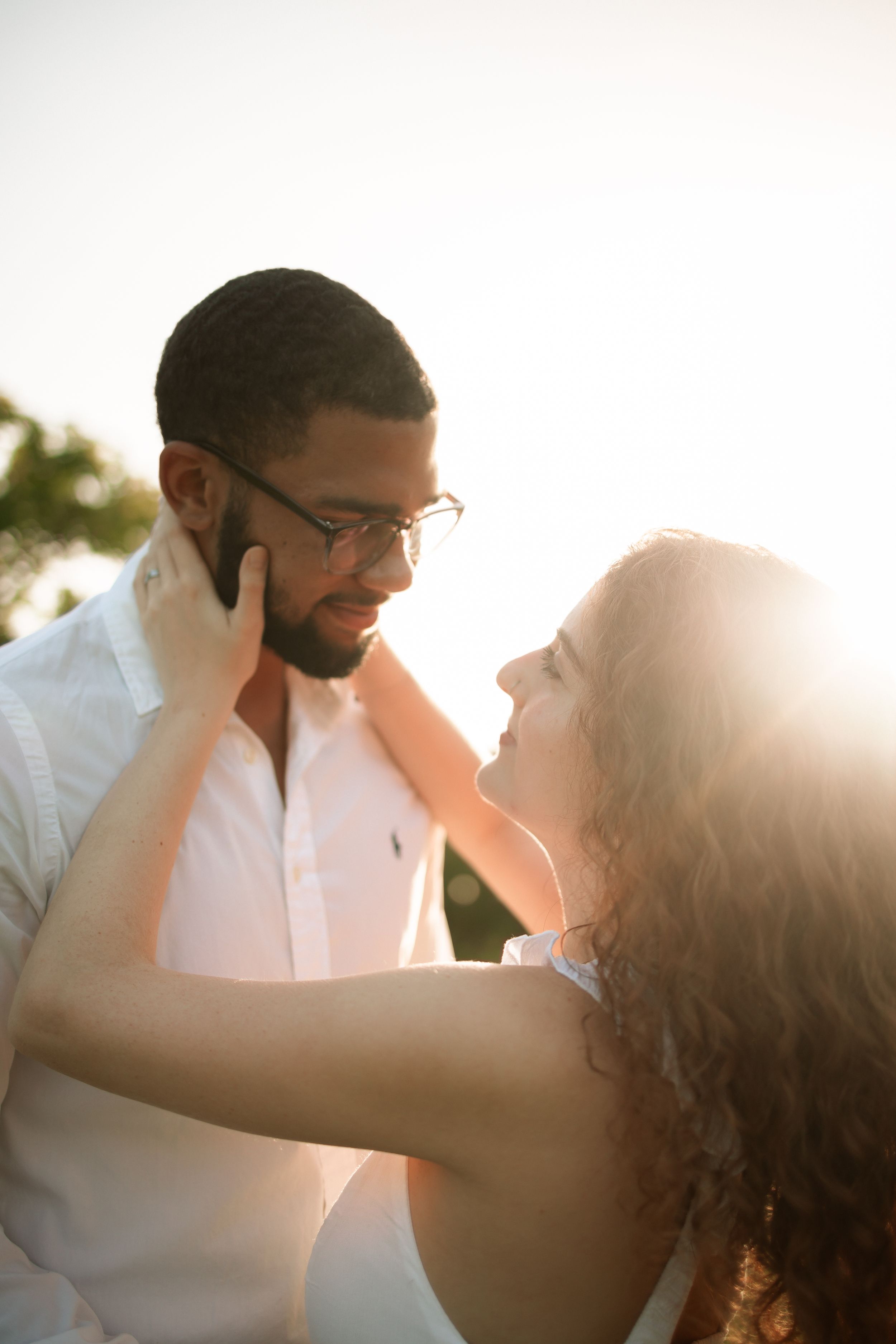 Intimate South Florida engagement photo, cinematic close-up perfect for Pinterest wedding inspiration by MannyPortraits.