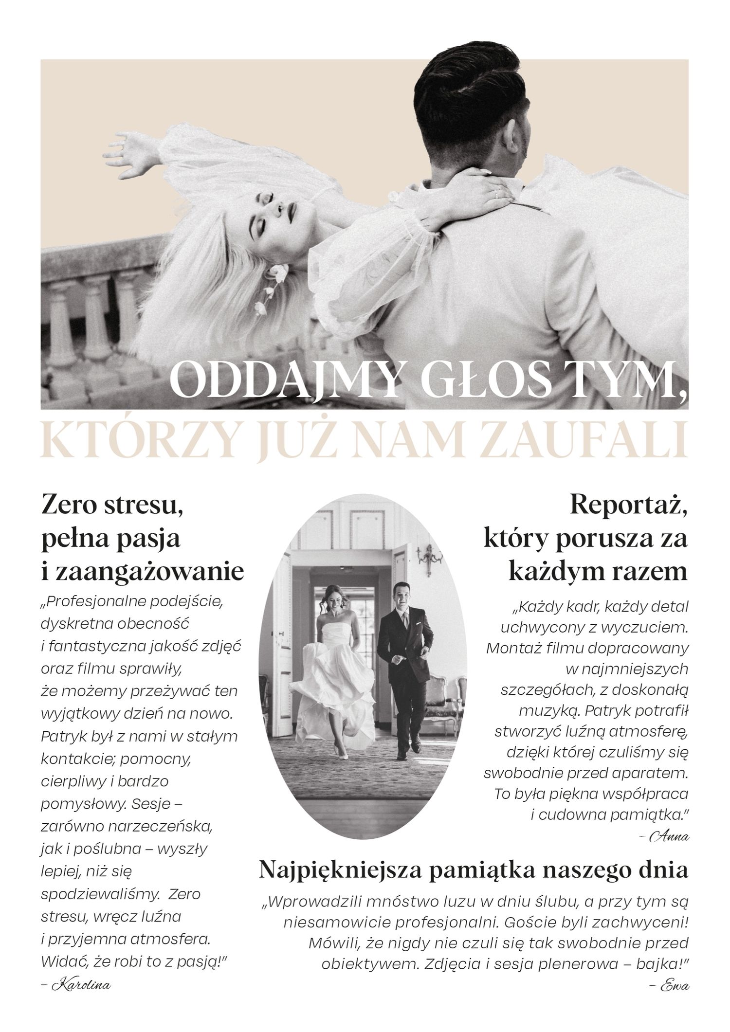 Szczegółowa oferta ślubna foto i video