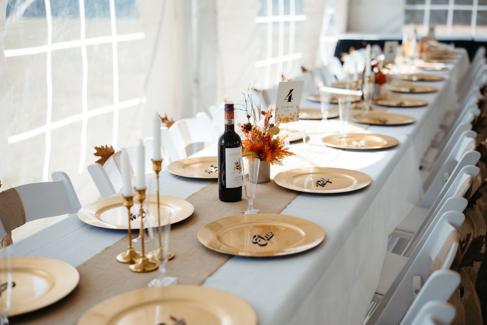 fall wedding table decor outdoor tent wedding in October, romantic wedding photography in Moncton New Brunswick, elopement photographer