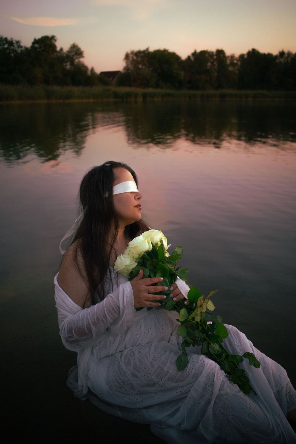 cinematic portrait in hamburg during golden hour