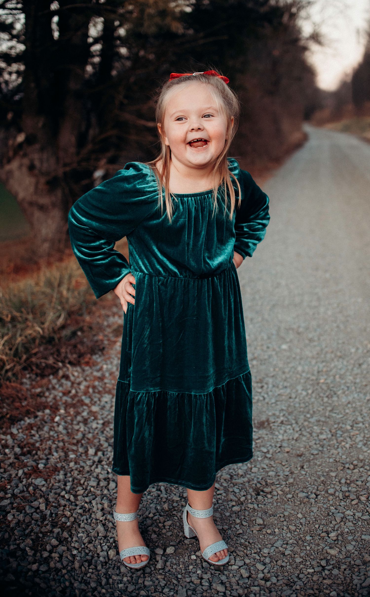 Snowy Kids Christmas Portrait taken in Grahams Forge, VA.