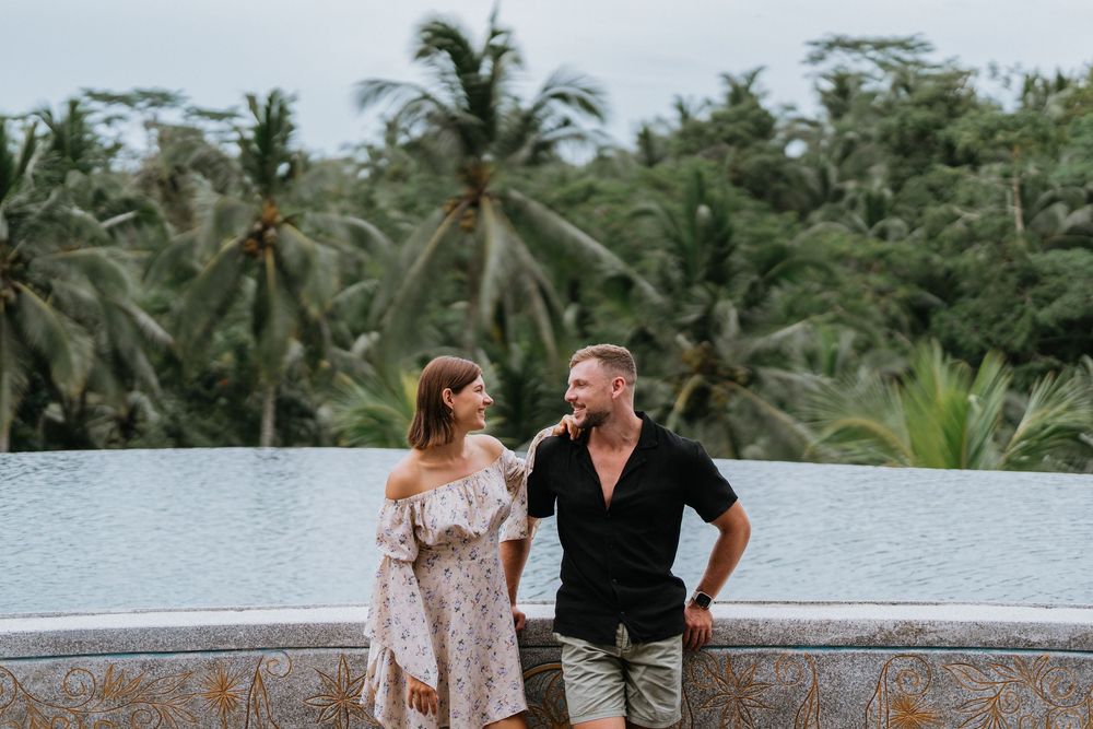 Honeymoon couple photography in Bali at a luxury resort