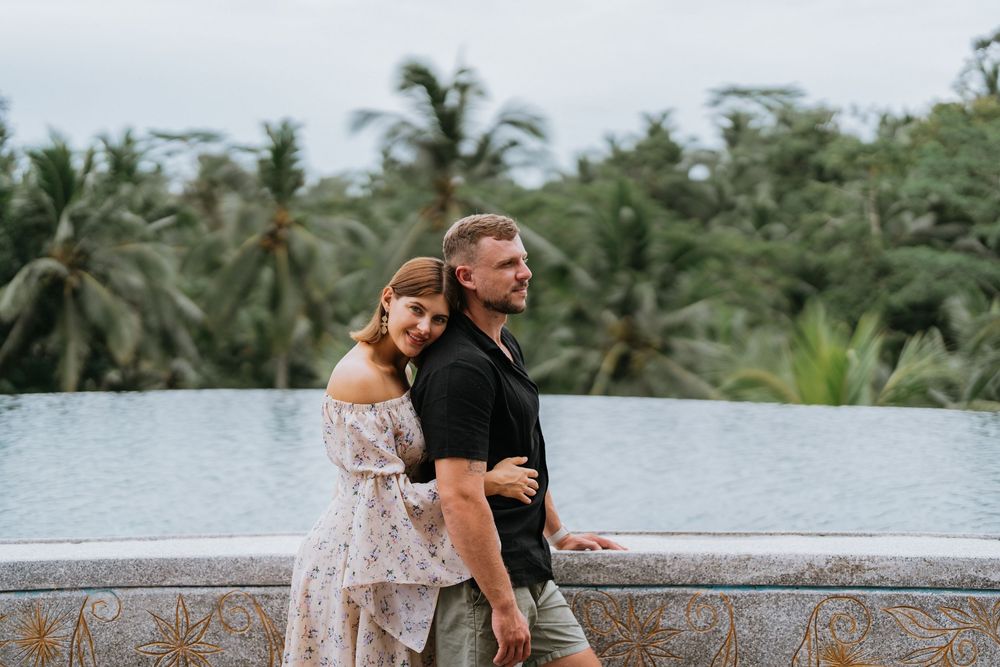 Honeymoon couple photography in Bali at a luxury resort