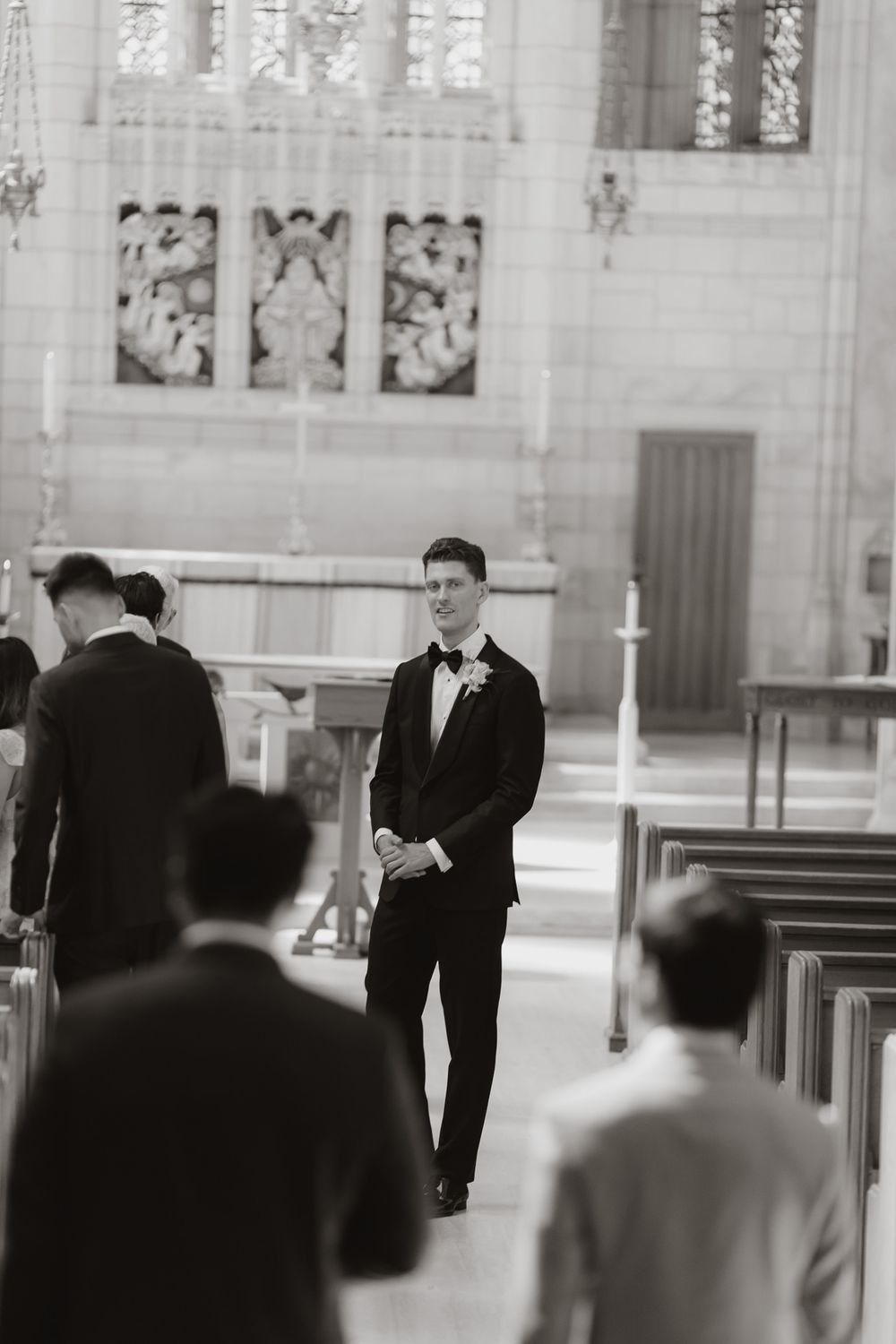 Emotional ceremony at Trinity College Chapel.Candid photo.