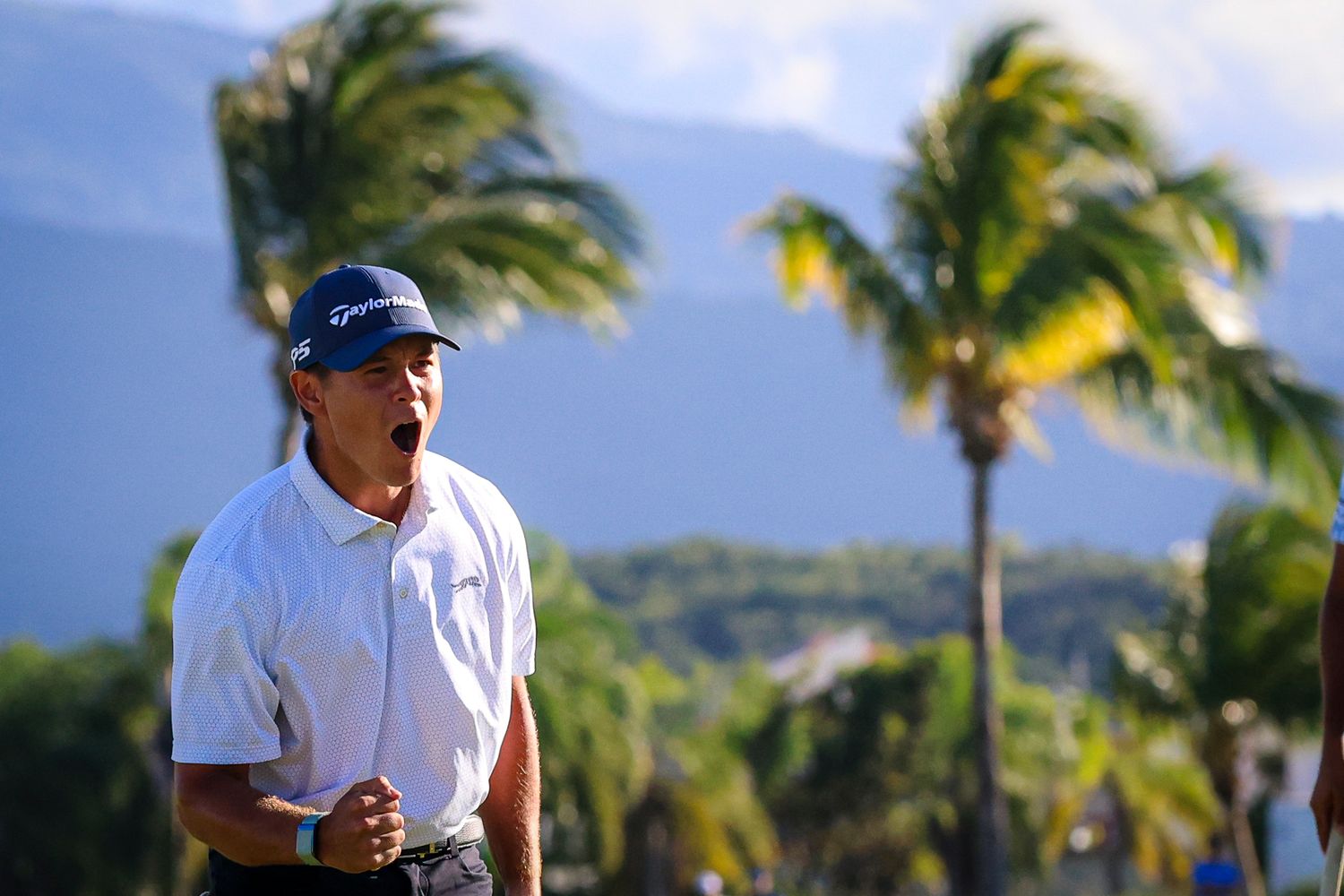 Karl Vilips of Australia celebrates after winning the Puerto Rico Open 2025.