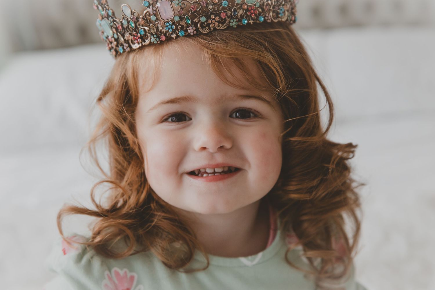 Beautiful portrait of a little girl wearing a tiara! Studio photoshoot. Llanfairfechan. North Wales.