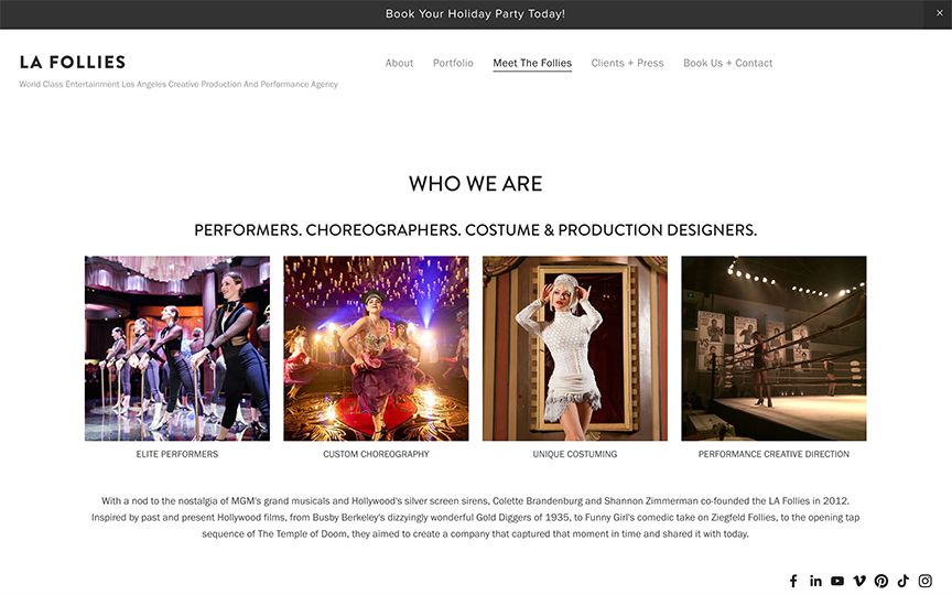 A horizontal banner showcasing entertainment event photos with stage lighting and performances.
