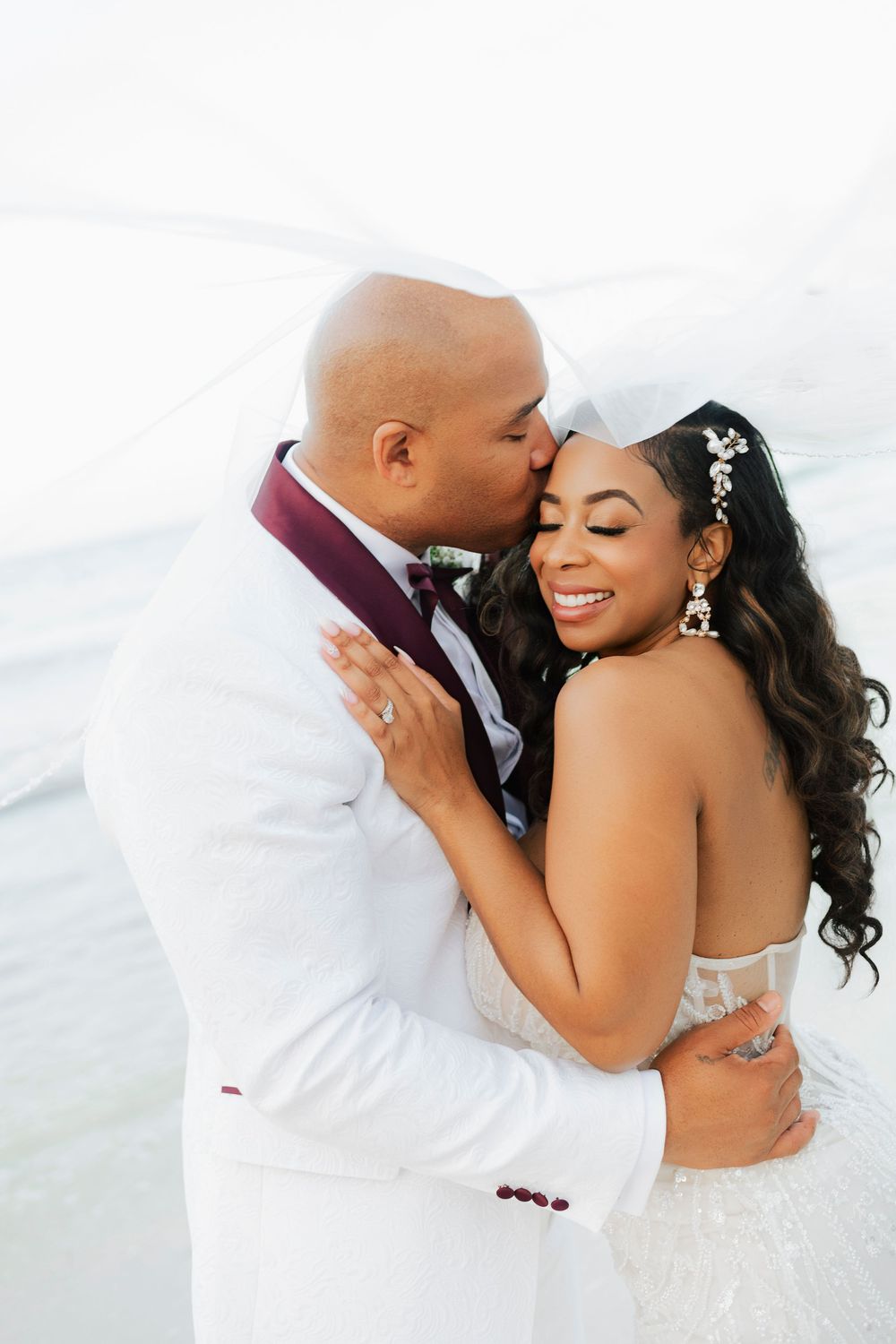Romantic sunset portraits of Ashley and Wesley at Royalton Blue Waters Montego Bay destination wedding.