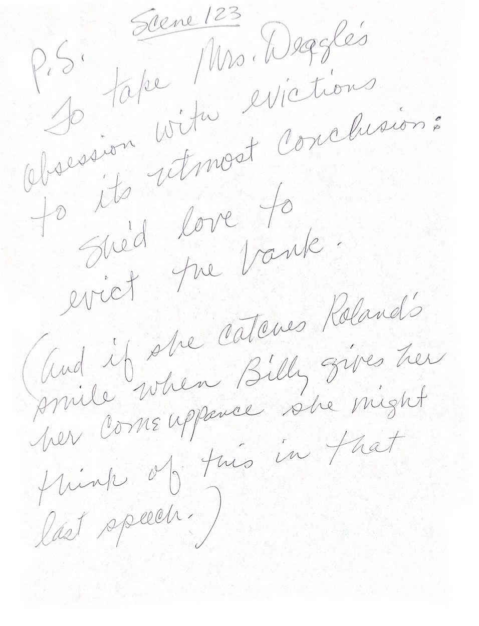 Letter to director Joe Dante from Polly Holliday about her role in Gremlins (1984)