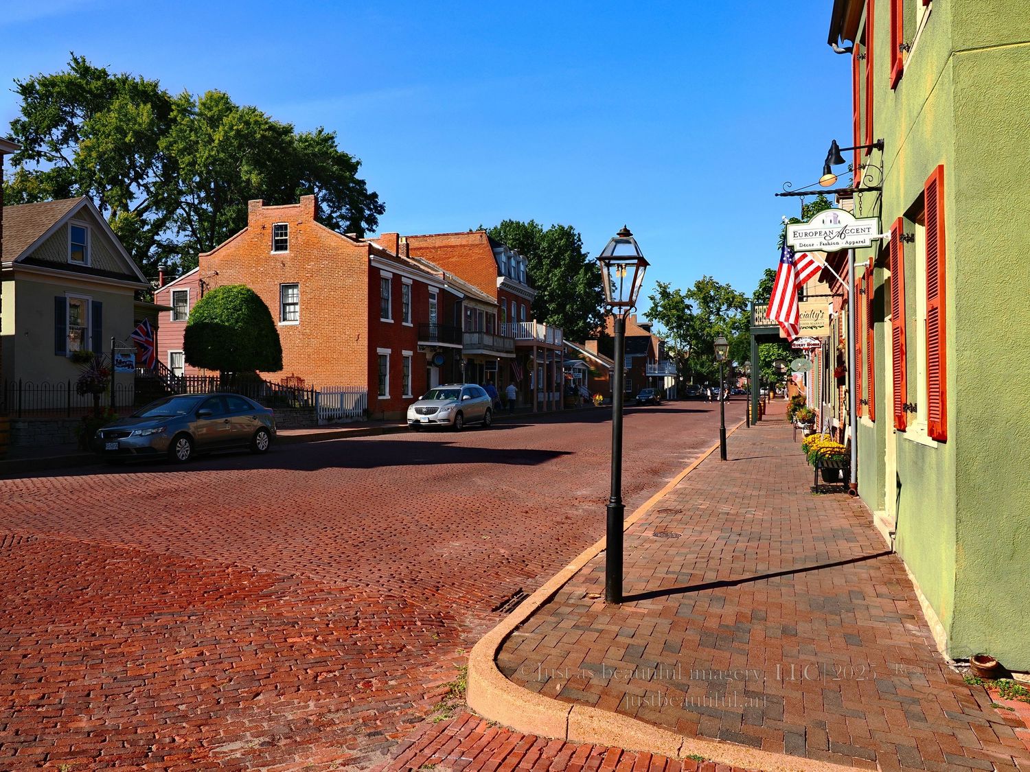 Resplendent photo of Historic Main Street in Saint Charles, Missouri.
