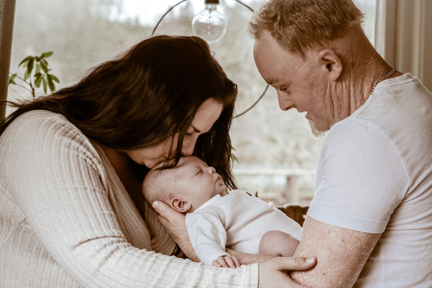 Familjefotografering hemma hos kund.
