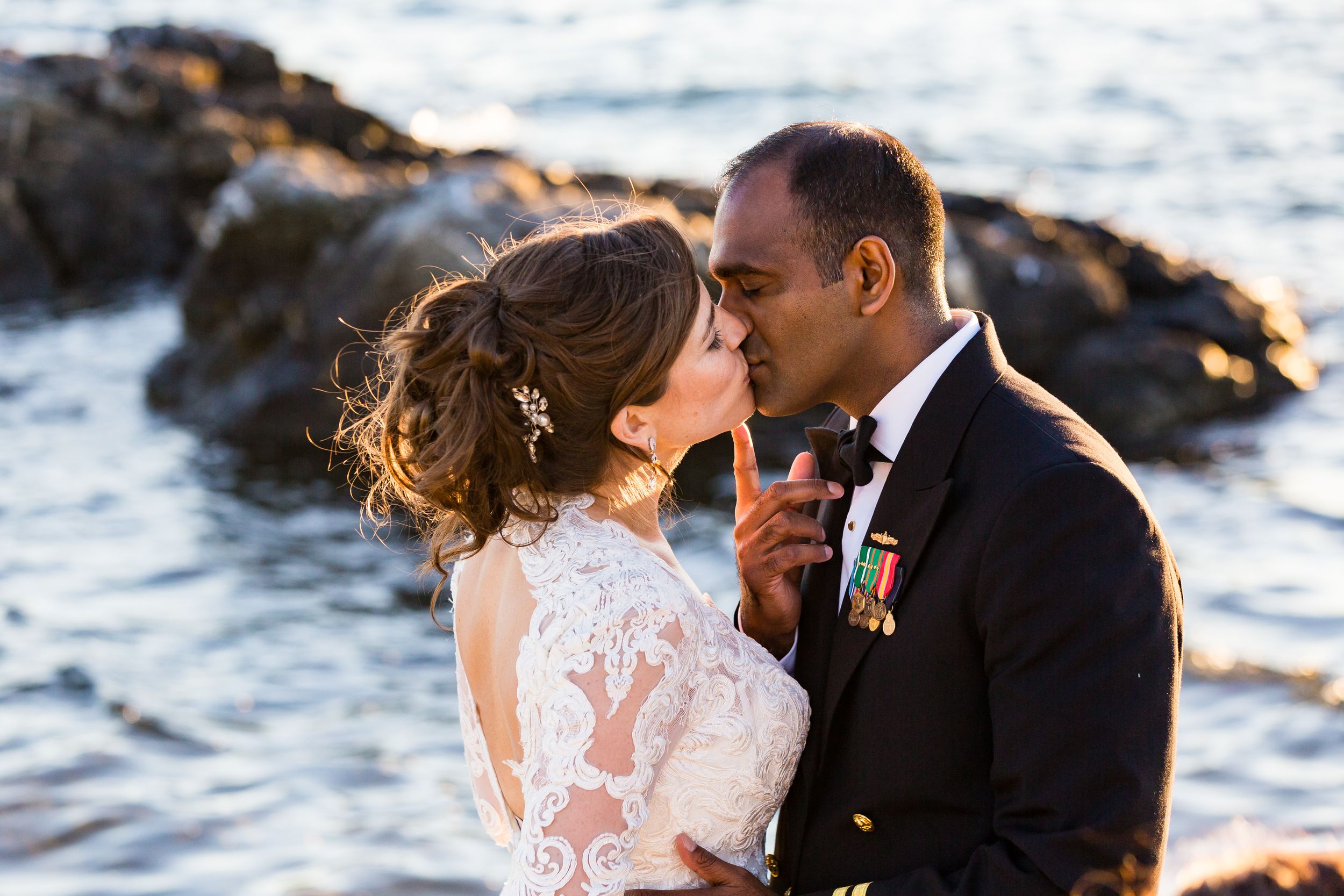 Elegant waterfront wedding at the Naval War College Officer's Club. Authentic Newport, RI wedding moments captured by Stefy Hilmer.