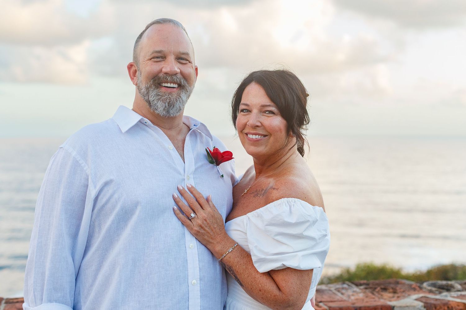 Wedding portrait. Castillo San Cristóbal in Old San Juan, Puerto Rico.