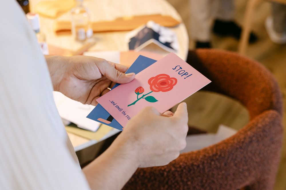 Groom reacting while reading a handwritten letter