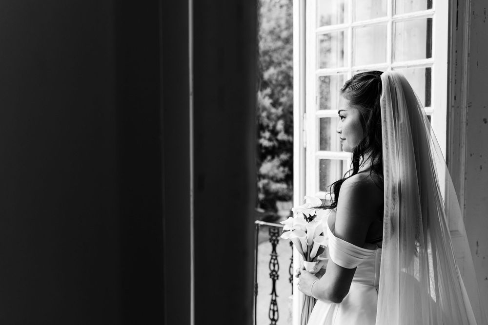 Candid emotional portrait before ceremony begins