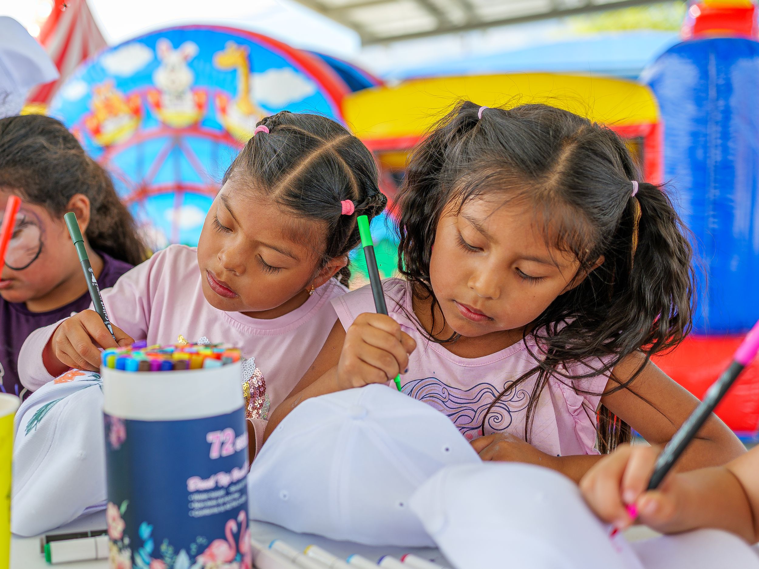 Kids painting at a colorful birthday party – candid event photography, Coachella Valley