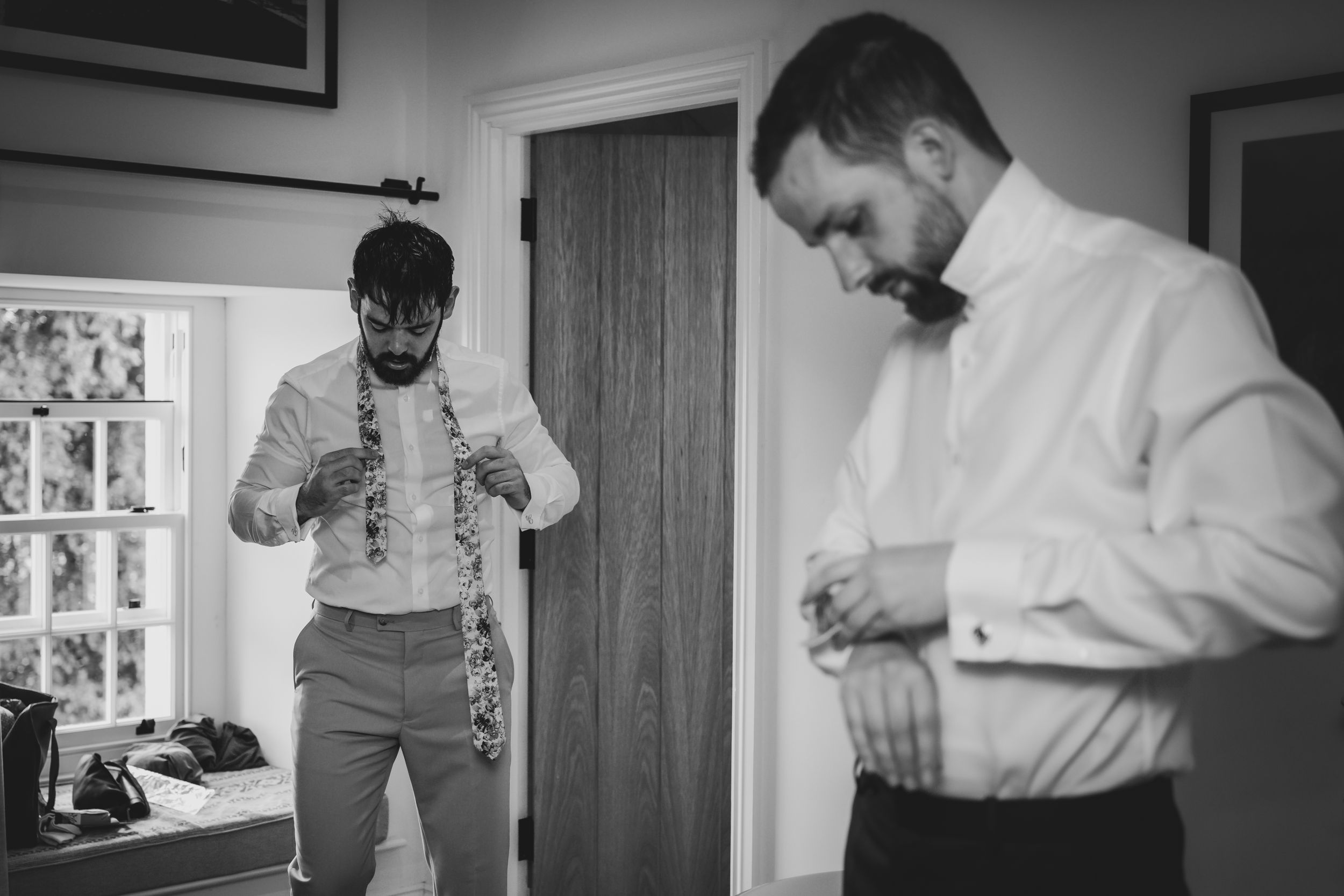 non-traditional wedding photographer in the Lake District - groom prep