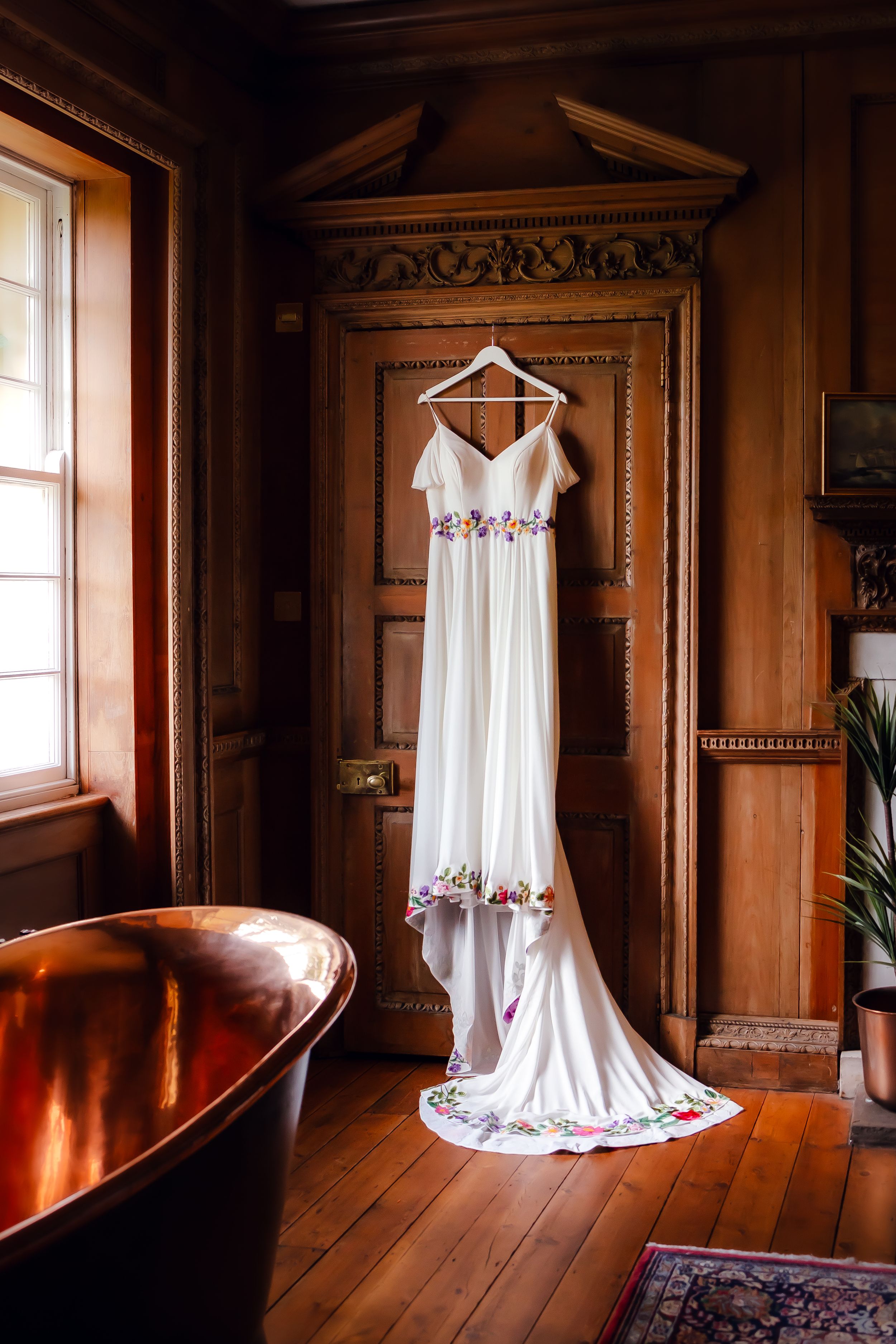 non-traditional wedding photographer in the Lake District - bride dress