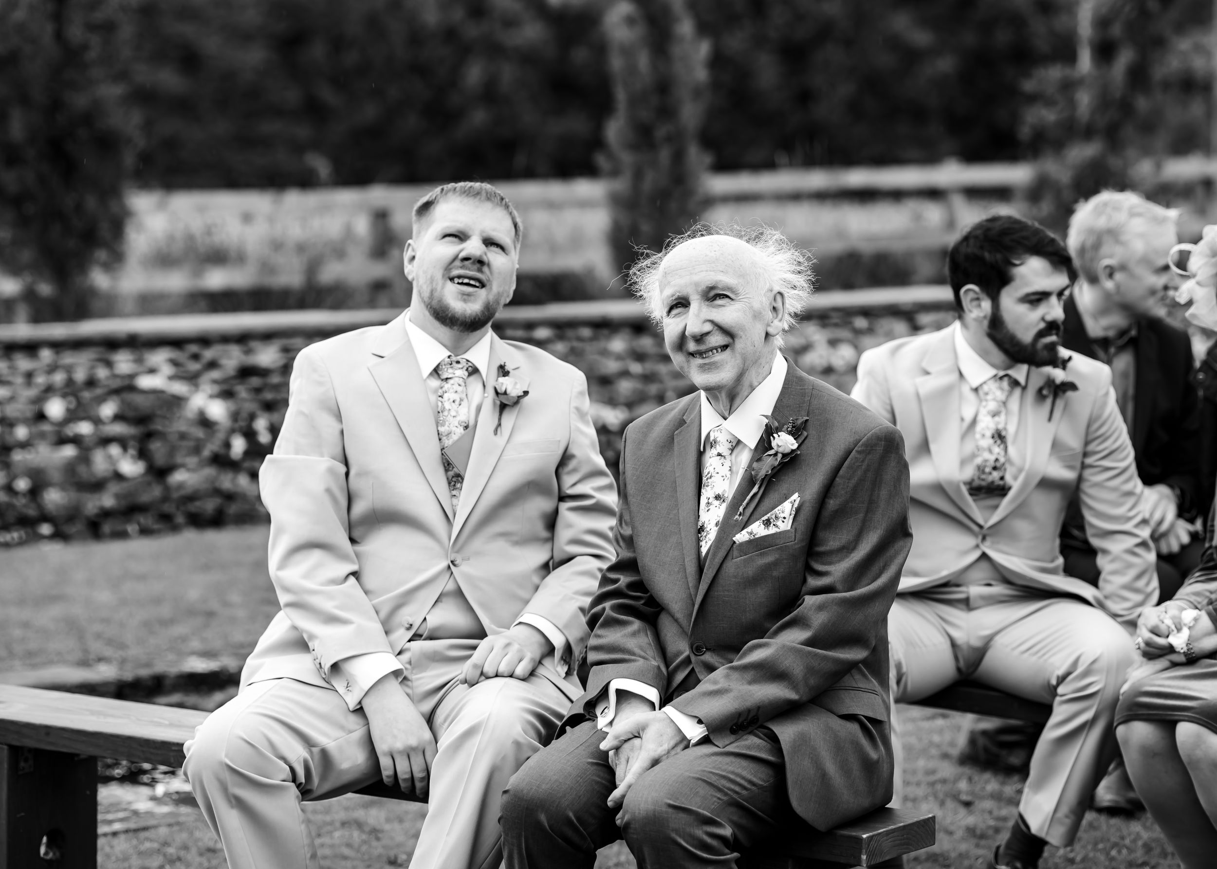 non-traditional wedding photographer in the Lake District - watching plane overhead