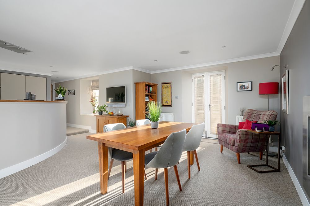 A modern and stylish dining room, photographed for interior design magazine