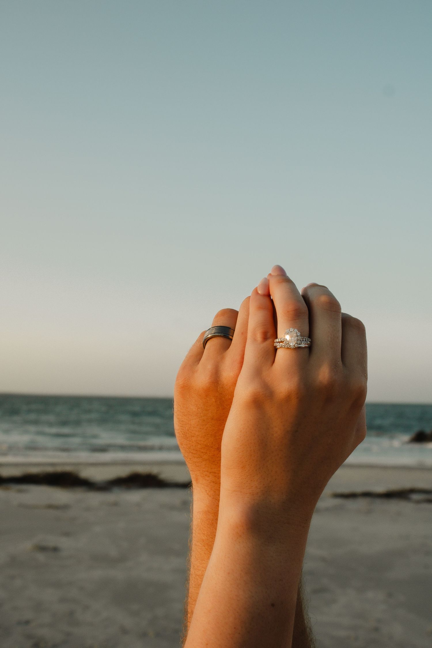 couples holding hands walking on beach, elopement, Cincinnati, northern Kentucky, travel photographer, beach elopement