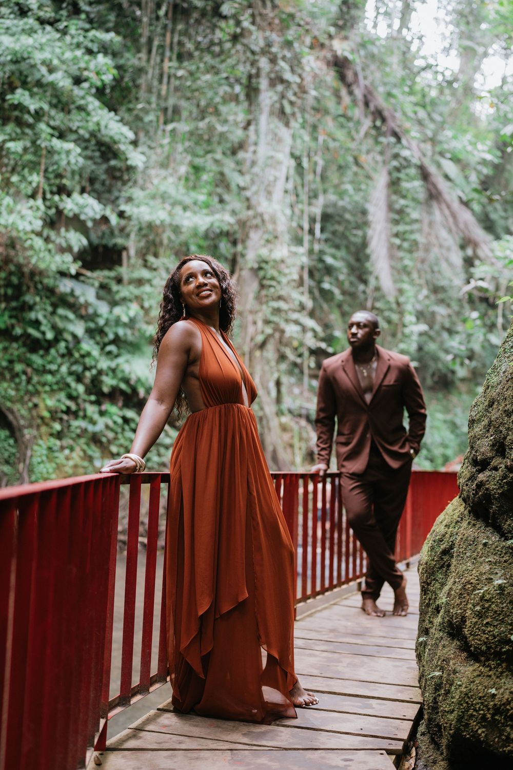 Prewedding couple photography in Bali with Ulu Petanu Waterfall