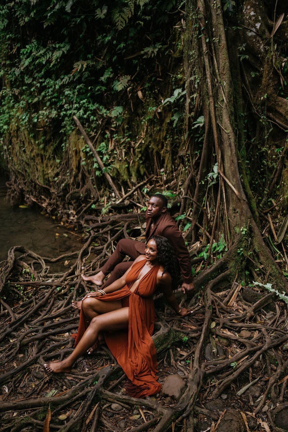 Prewedding couple photography in Bali with Ulu Petanu Waterfall
