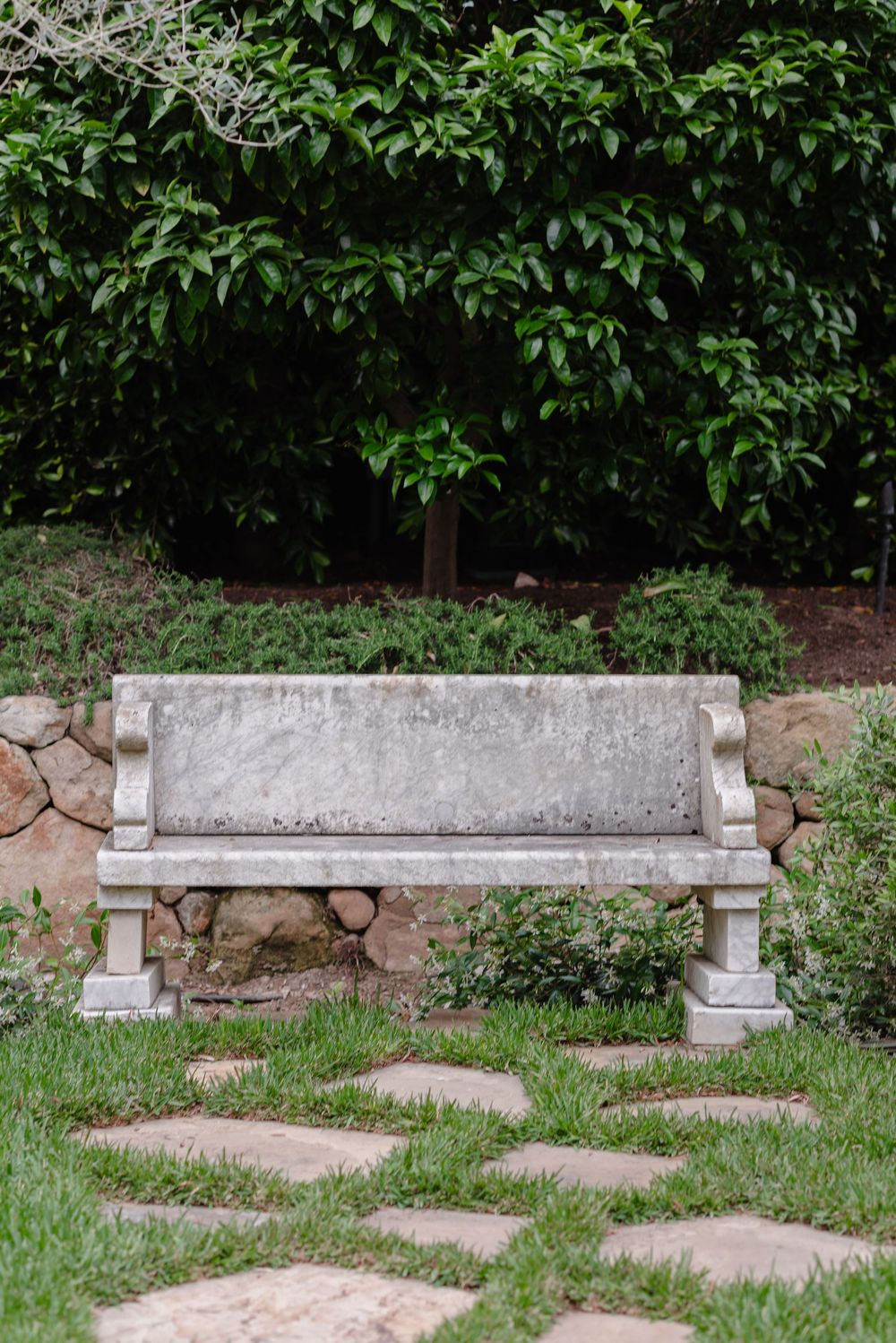 Stone bench Montecito Landscape Photography Meg Sandu