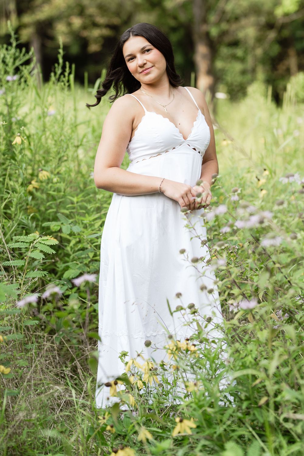 Class or 2027 Senior Session, beautiful flower fields, Ford Nature Center in Mill Creek Park