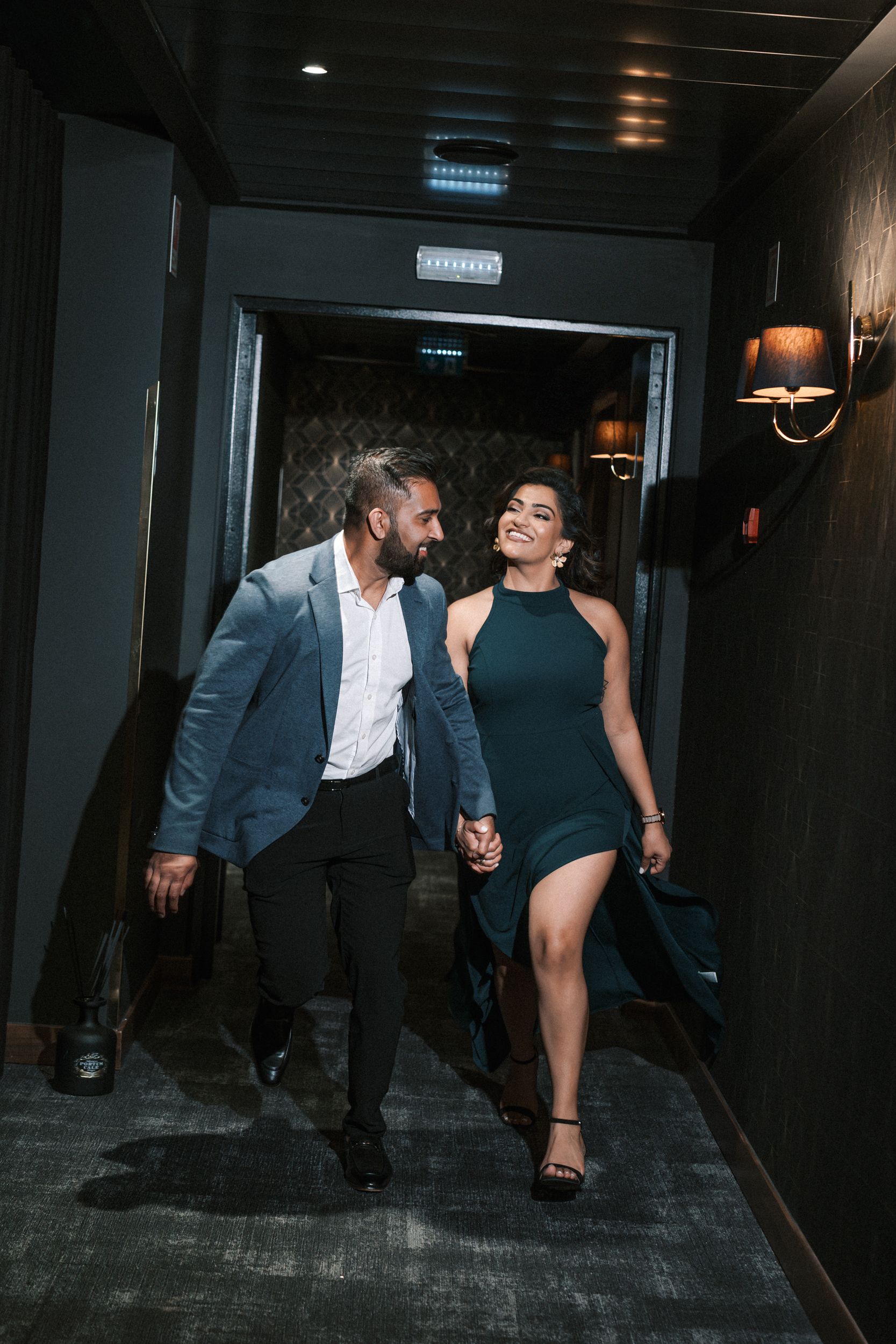 Portugal wedding photographer captures engagement photoshoot at Maxime Hotel Lisbon, with cinematic & editorial photo style