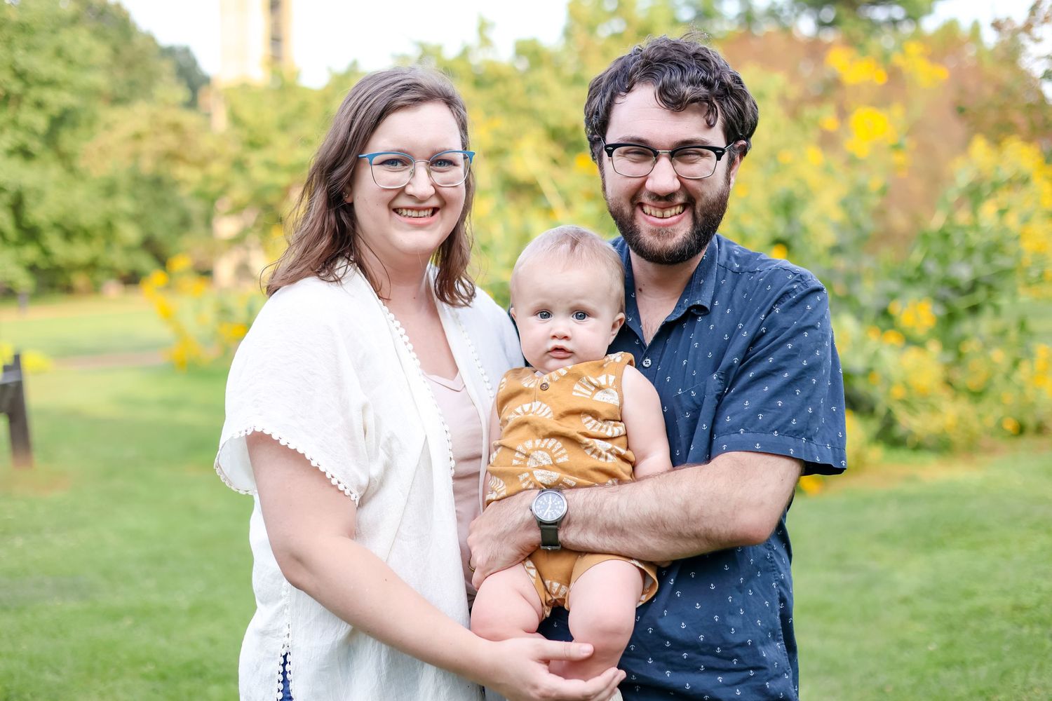 Springfield, IL family photographer captures a family with their toddler at Washington Park Botanical Gardens in Central, Il