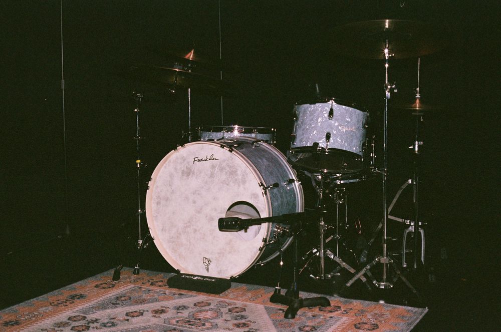 Shot of the drumset for Cozy After Christmas shot on film for Artisan Church