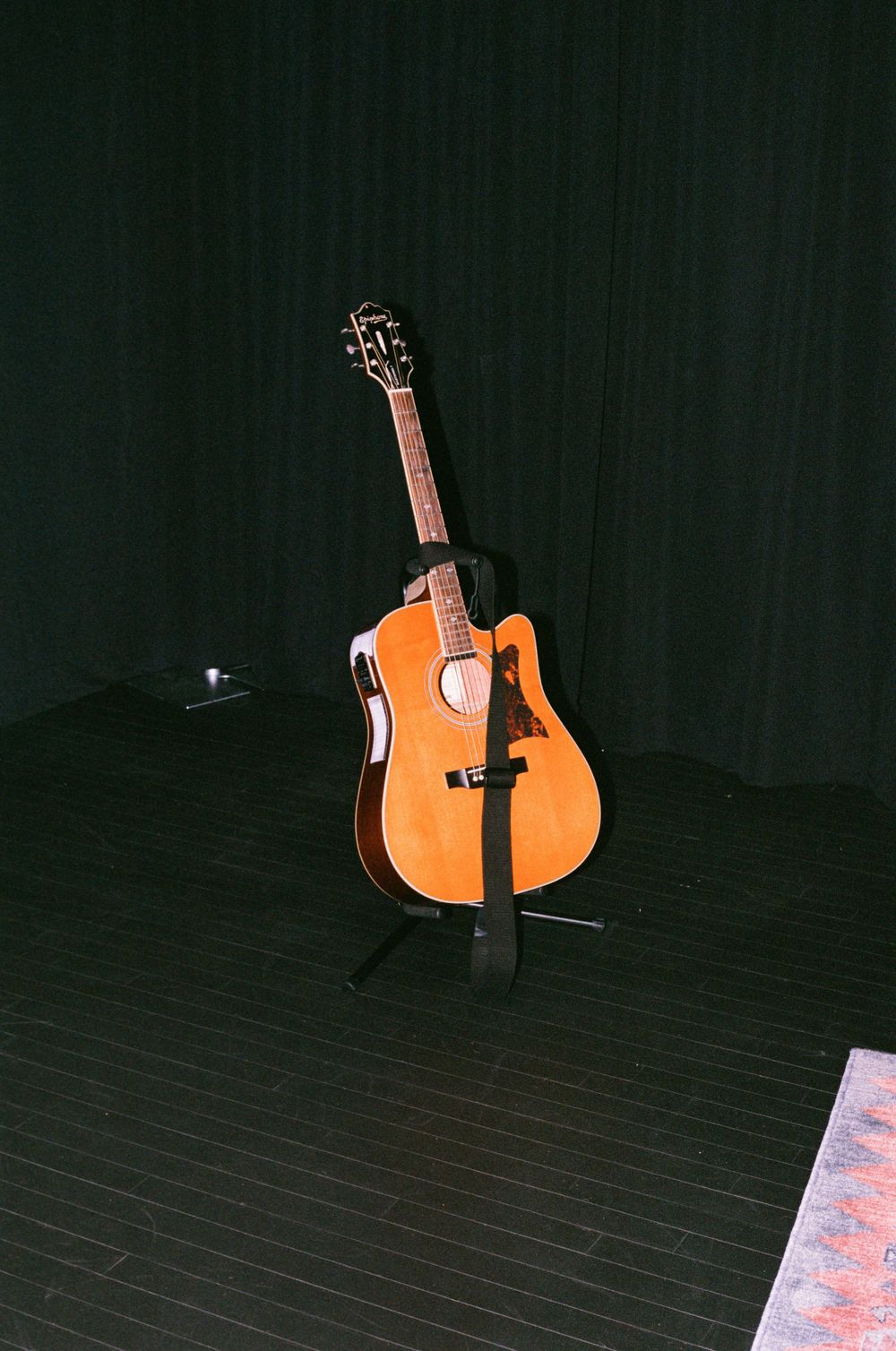 Shot of a guitar for Cozy After Christmas shot on film for Artisan Church