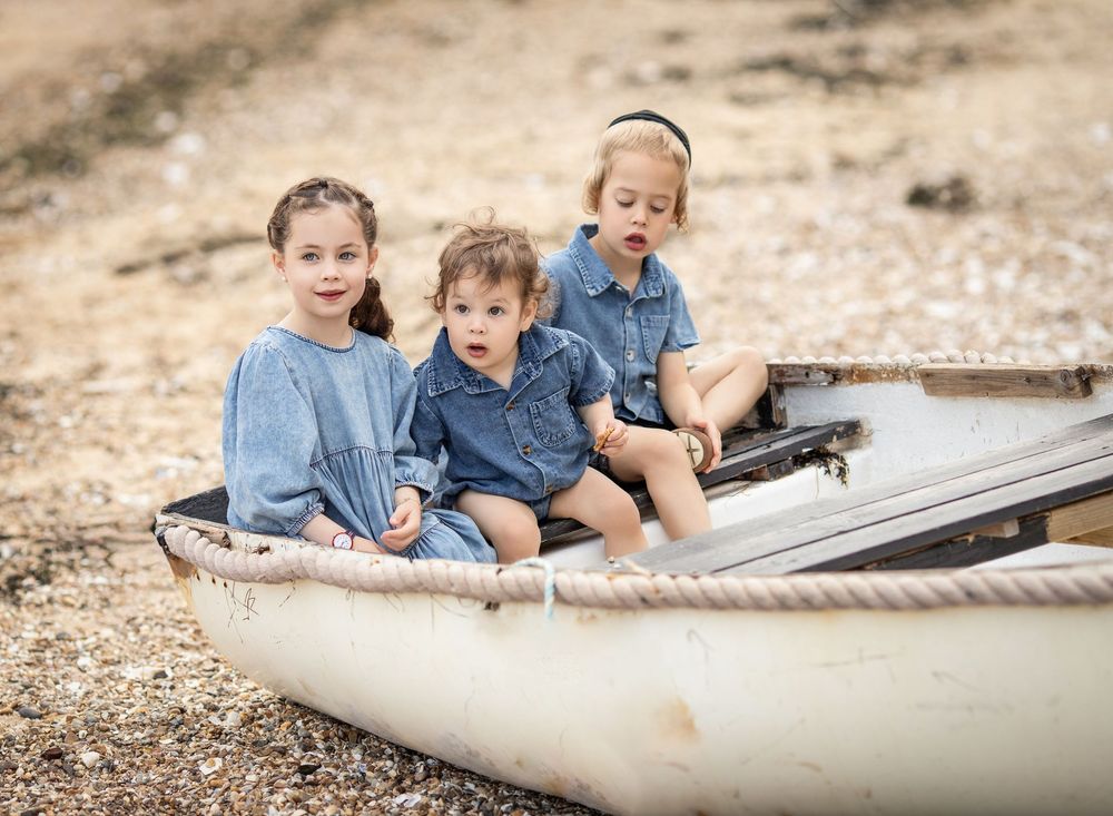 Family at the beach lifestyle shot.