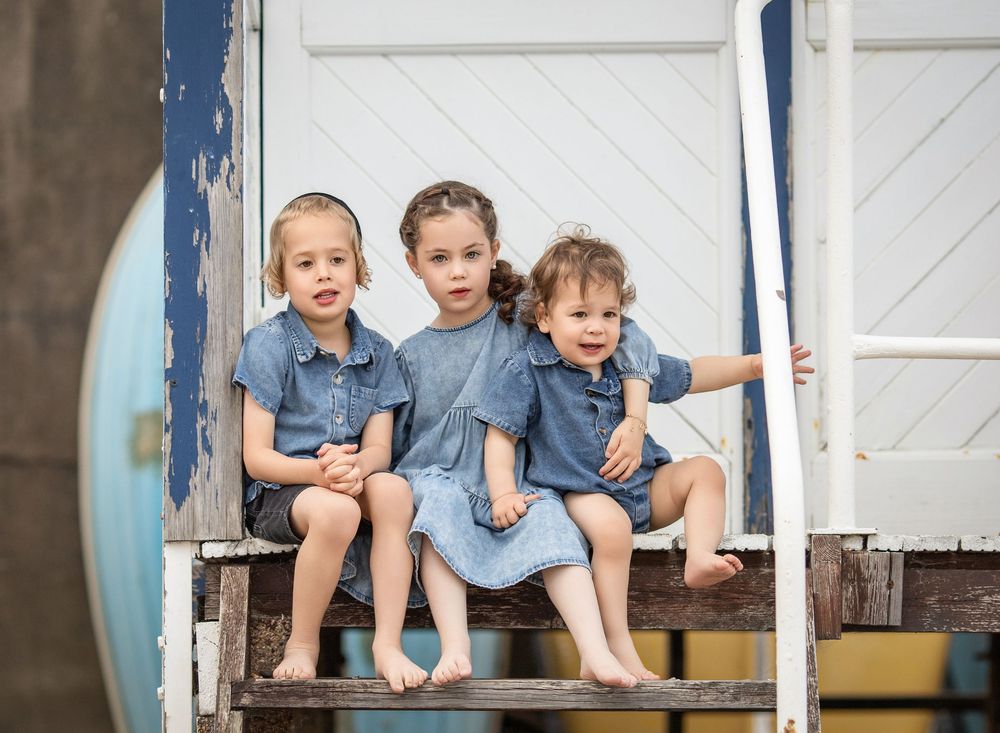 Family at the beach lifestyle shot.