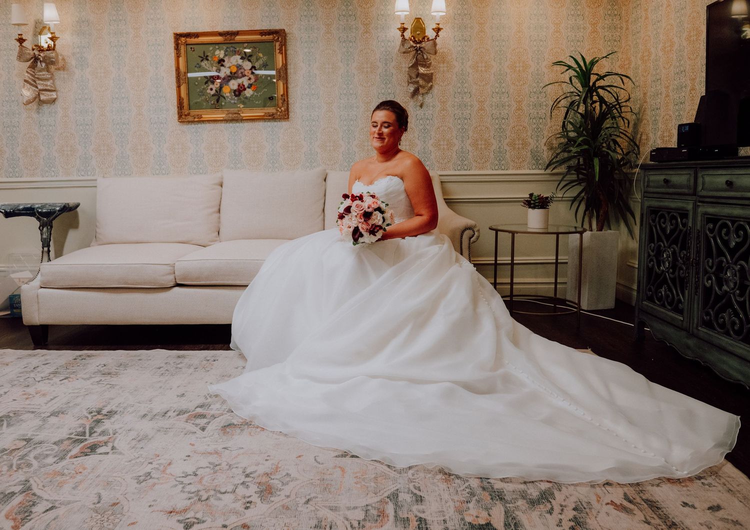 Romantic winter wedding at Olde Mill Inn in Basking Ridge, NJ. See timeless wedding photos and get inspiration for your New Jersey wedding