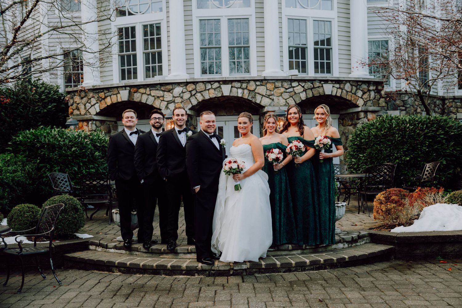 Romantic winter wedding at Olde Mill Inn in Basking Ridge, NJ. See timeless wedding photos and get inspiration for your New Jersey wedding.