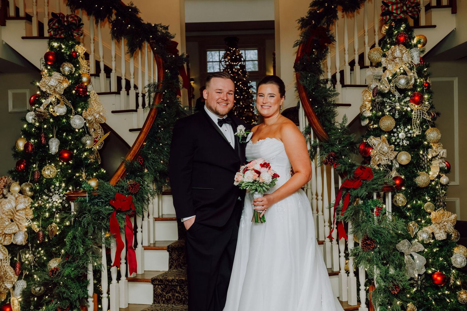 Romantic winter wedding at Olde Mill Inn in Basking Ridge, NJ. See timeless wedding photos and get inspiration for your New Jersey wedding.